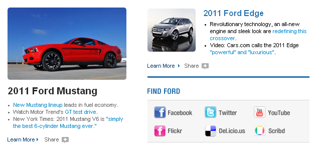 Ford : une zone du site dédiée aux liens sociaux