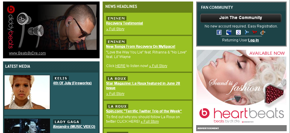 Interscope Records et la zone vers les sites sociaux