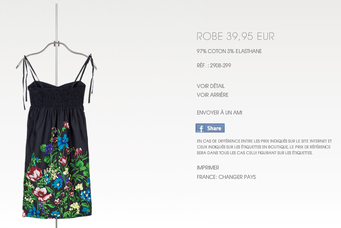 Zara et son bouton Facebook