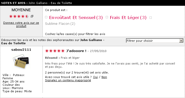 Sephora ouvre les commentaires sur son site