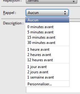 Liste-déroulante-Délai-Rappel-Lightning-Thunderbird Liste déroulante de choix de délais de rappel d'événement (Lightning,Mozilla Thunderbird)