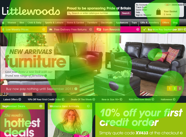 Carte de chaleur d'un eye-tracking