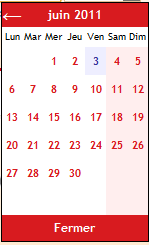 Ergonomie Web du calendrier : distinction des week ends