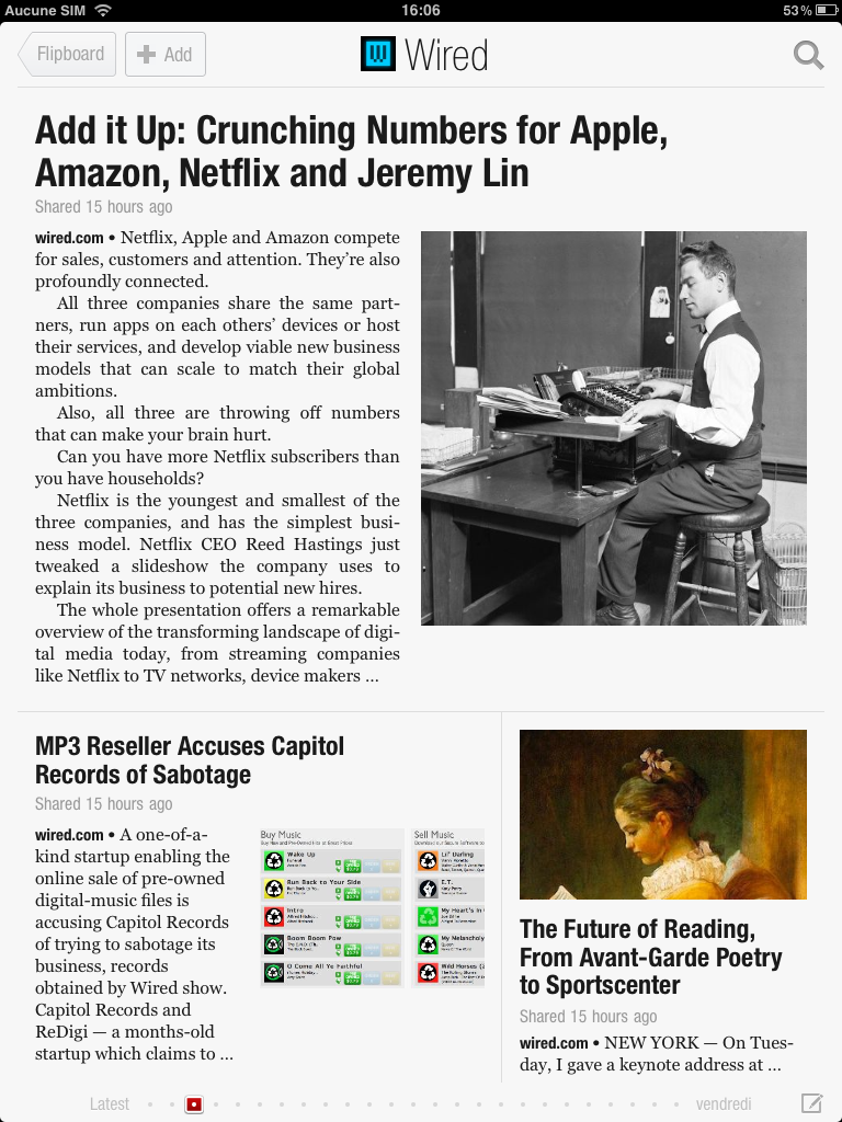 Flipboard : une application iPad réussie Flipboard : une application iPad réussie