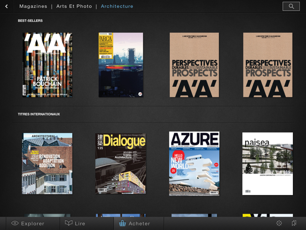 Ergonomie tablette : zinio : application iPad avec navigation ergonomique Ergonomie tablette : zinio : application iPad avec navigation ergonomique