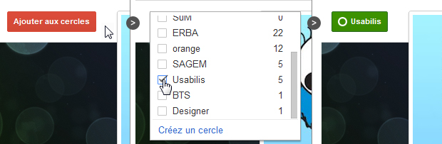 Gestion des cercle de Google+
