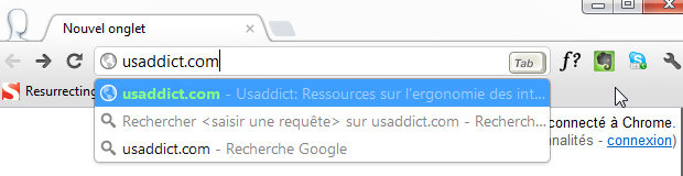 Champs de saisie Chrome
