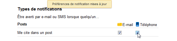 Notification sous Google +
