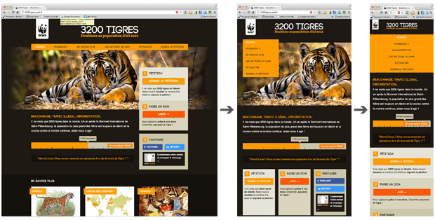responsive design pour le site 3200 tigres Responsive webdesign pour le site 3200 tigres