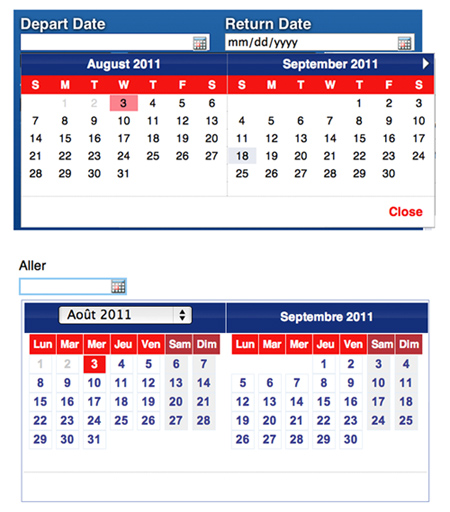 calendrier : ergonomie internationale