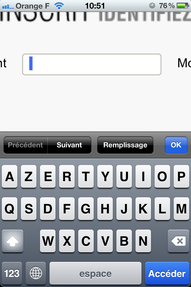 Exemple de formulaire sur mobile avec libellés mal affichés