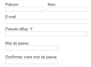 Bon exemple de formulaire : Champs de taille régulière