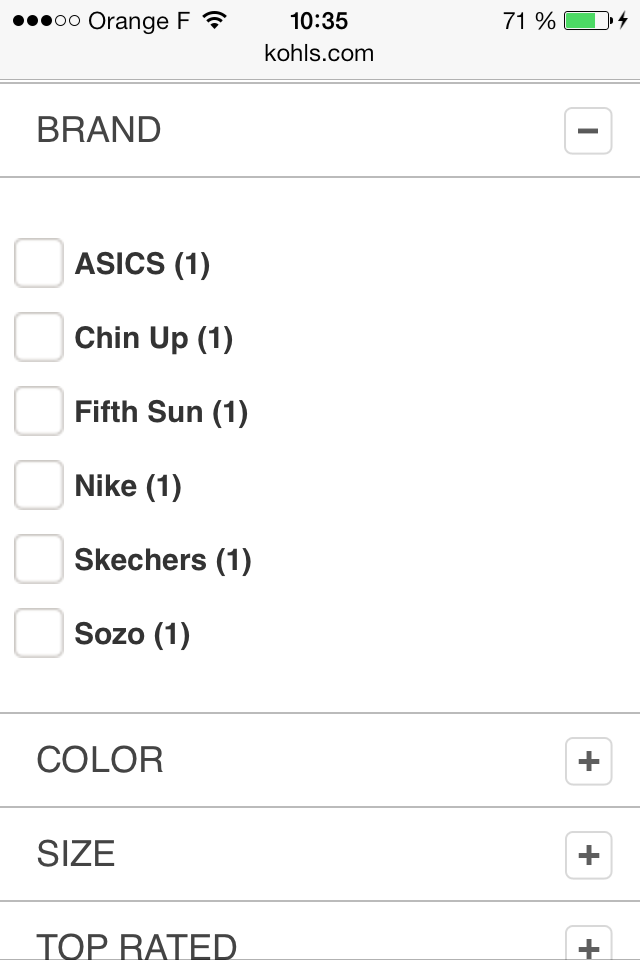 e-commerce en responsive web design - Filtre