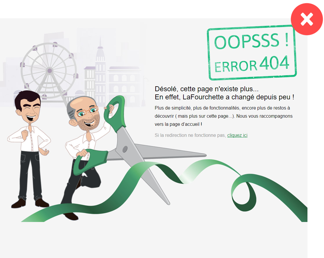 Redirection automatique du site LaFourchette