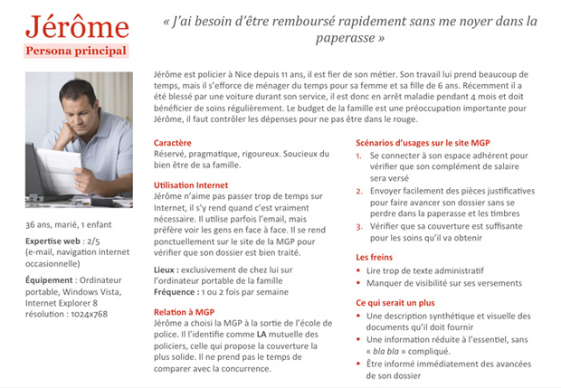 Collaboration UX / UI : fiche persona