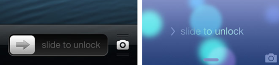 Exemple de manque d'affordance : slide iphone