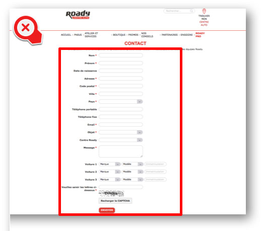 formulaire roady charge de travail concision roady