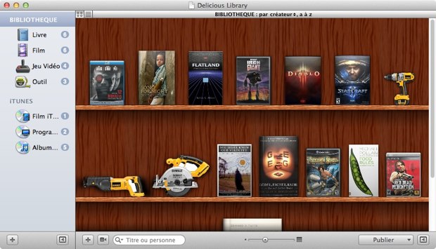 skeuomorphisme apple delicious library