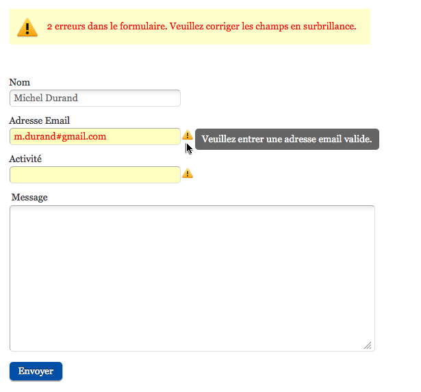 qualité des messages erreurs