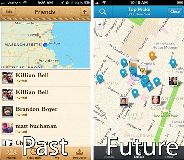 skeuomorphisme appli findmyfriends apple