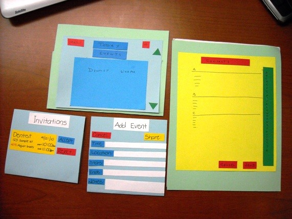 Maquette suite à un atelier PICTIVE