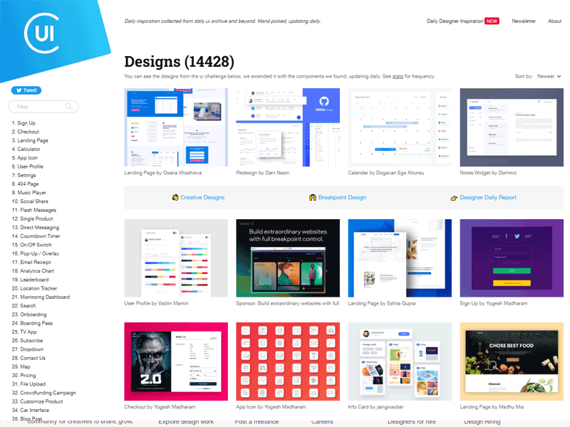 Site inspirant UI Design - Collectui
