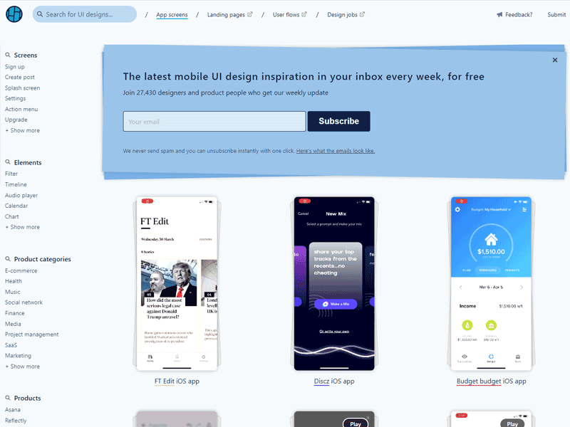 Site inspirant UI Design - Sceenlan Uimovement