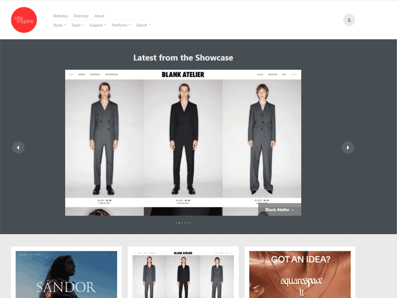 Site inspirant UI Design - Siteinspire