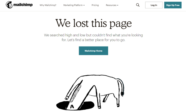 Mailchimp page 404 - optimiser web