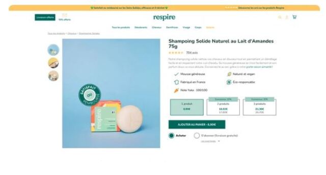 Respire - UX fiche produit