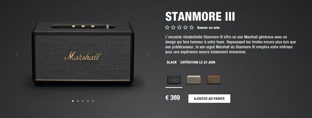 Marshall - UX fiche produit