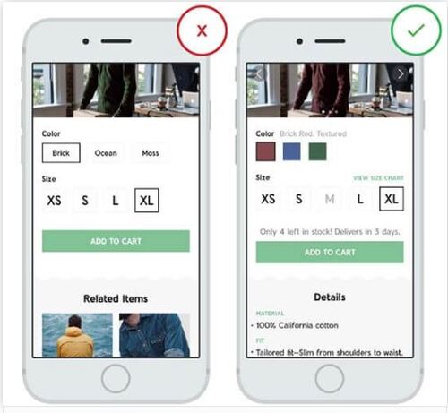Mobile - UX fiche produit