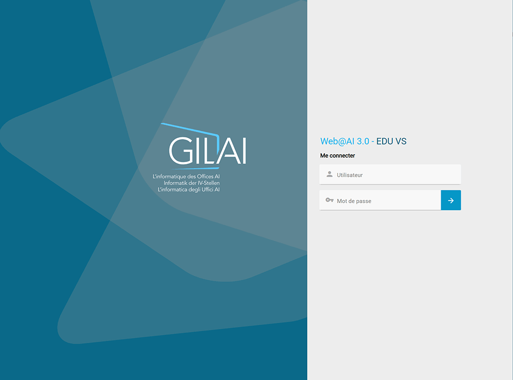 Page de connexion sur le logiciel web@ai de Gilai conçu selon une démarche UX/UI avec Usabilis.