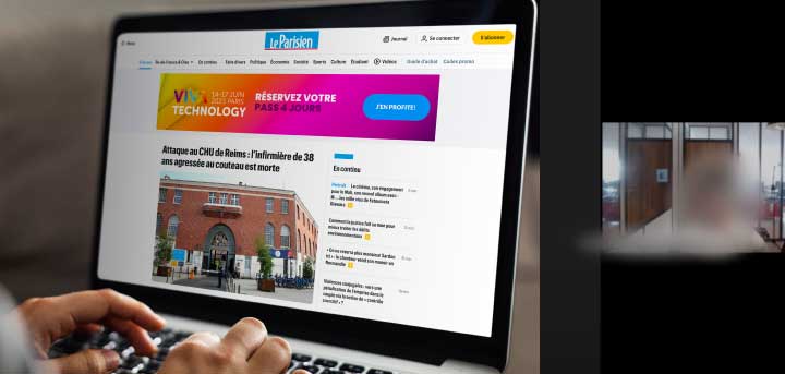 Photographie du test utilisateur de la page d'accueil Le Parisien.