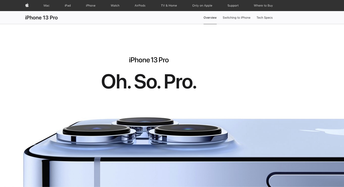 La page d’accueil de l’iPhone 13 Pro d’Apple