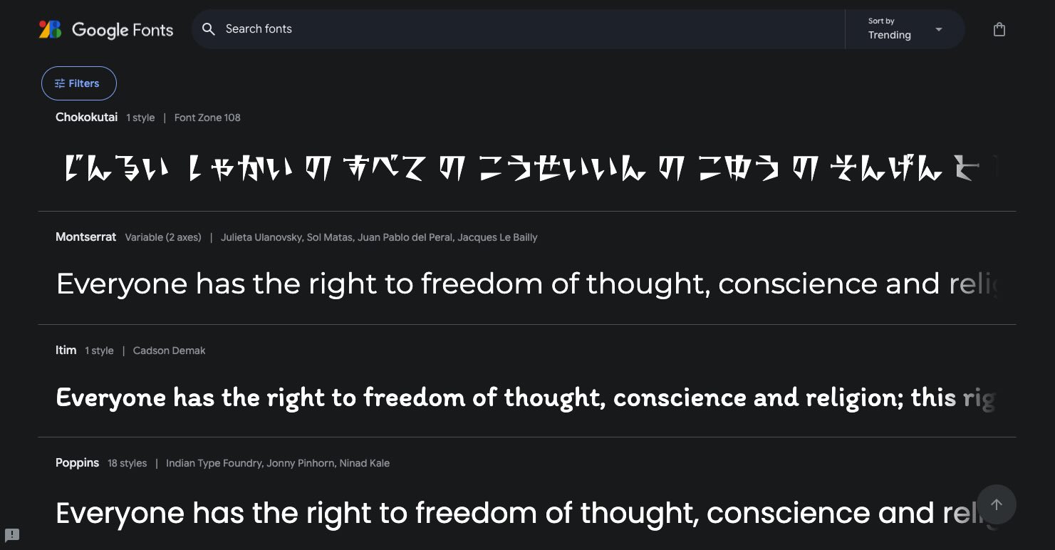 Respect des alignements et des interlettrages quelque soit la typo sur Google Fonts
