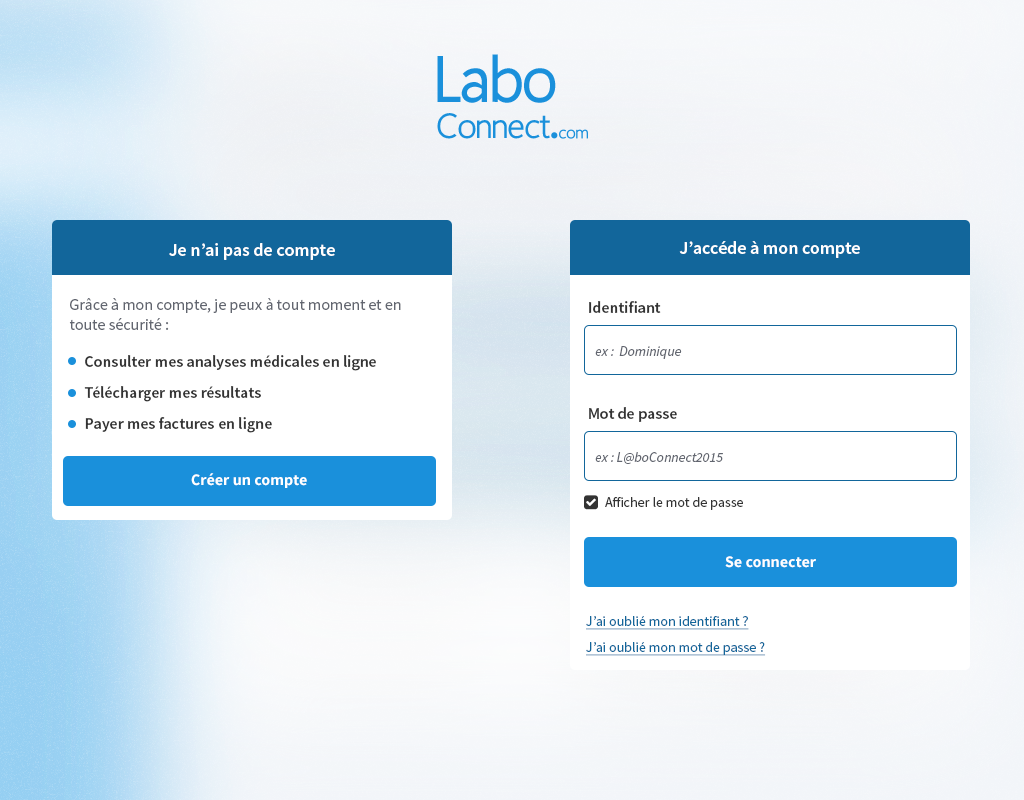 Ecran de connexion sur l'application après l'intervention UX/UI d'Usabilis.