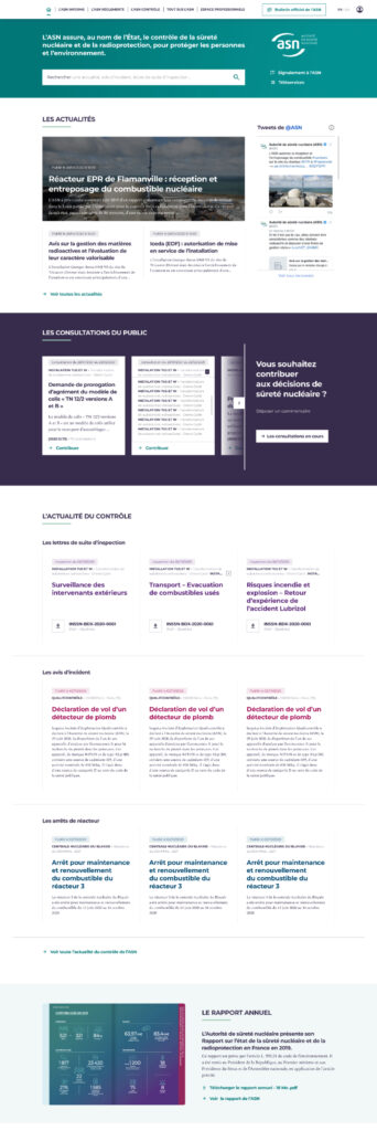 Page d'accueil du site ASN après l'intervention UX/UI d'Usabilis.