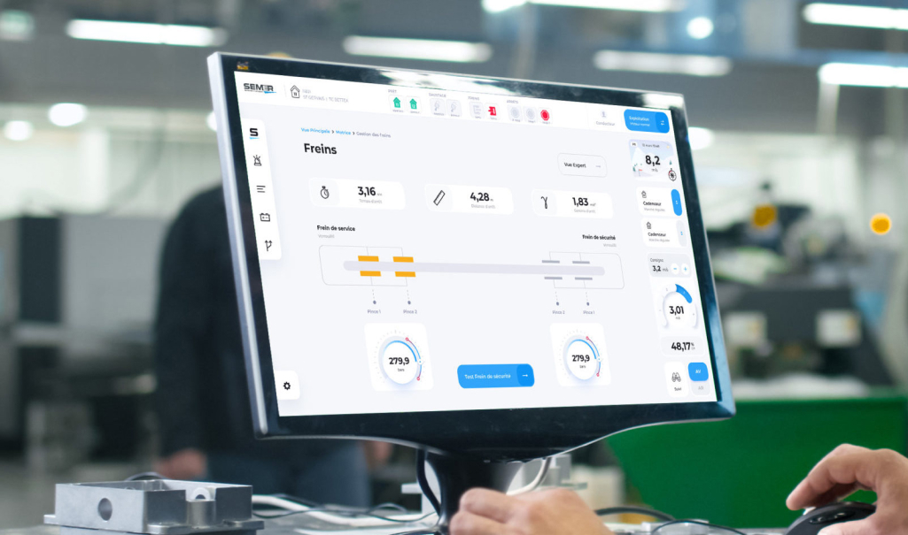 Ecran de l'interface de supervision de remontées mécaniques Semer conçue avec Usabilis.