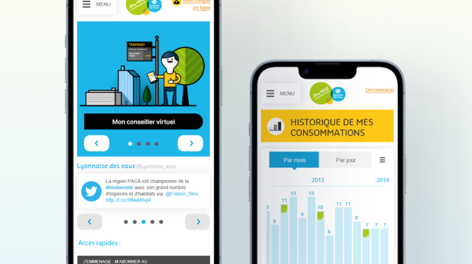 Les principaux écrans de l'application mobile conçus en 'mobile first' avec Usabilis.